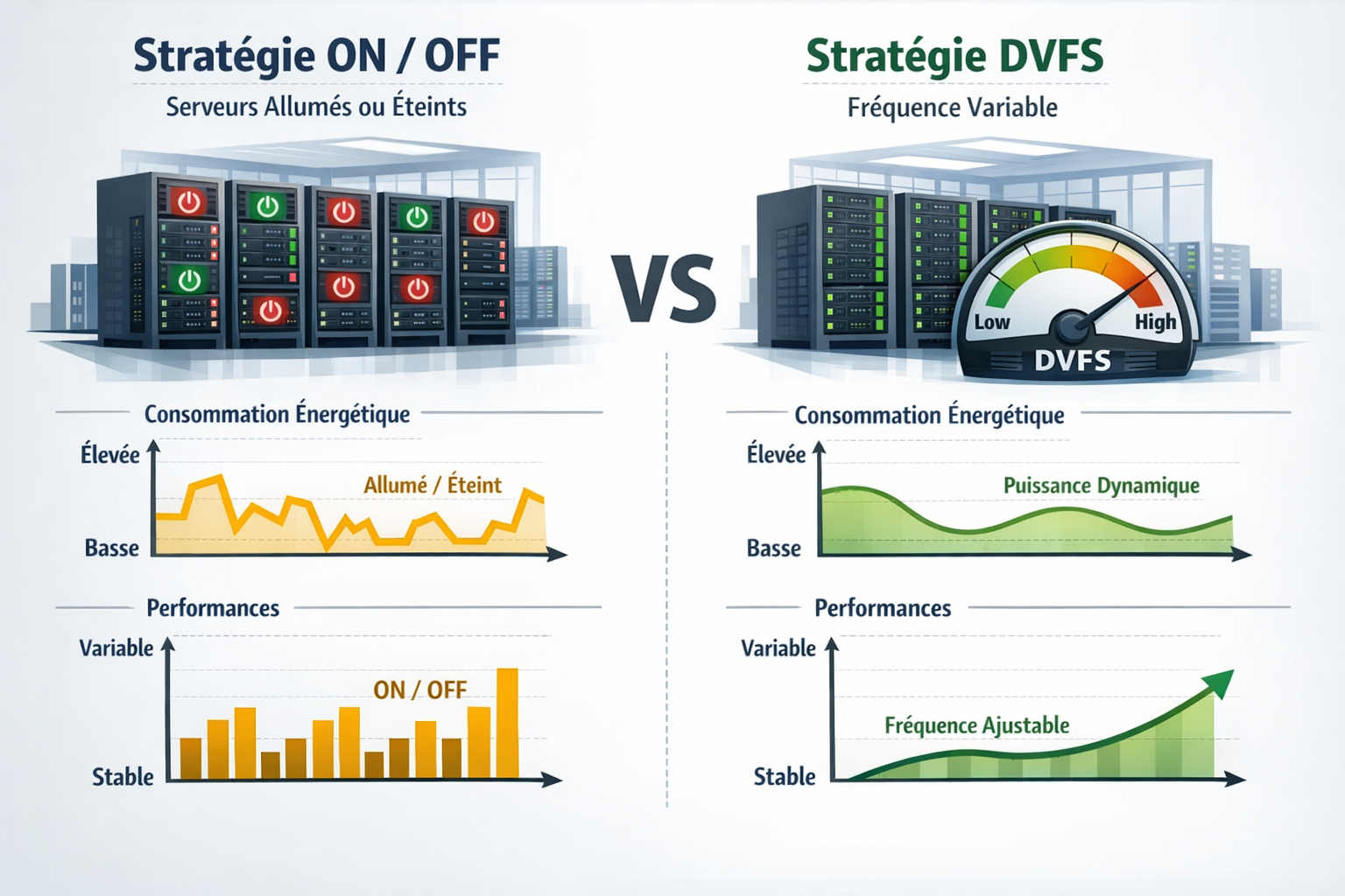 Illustration des différentes stratégies